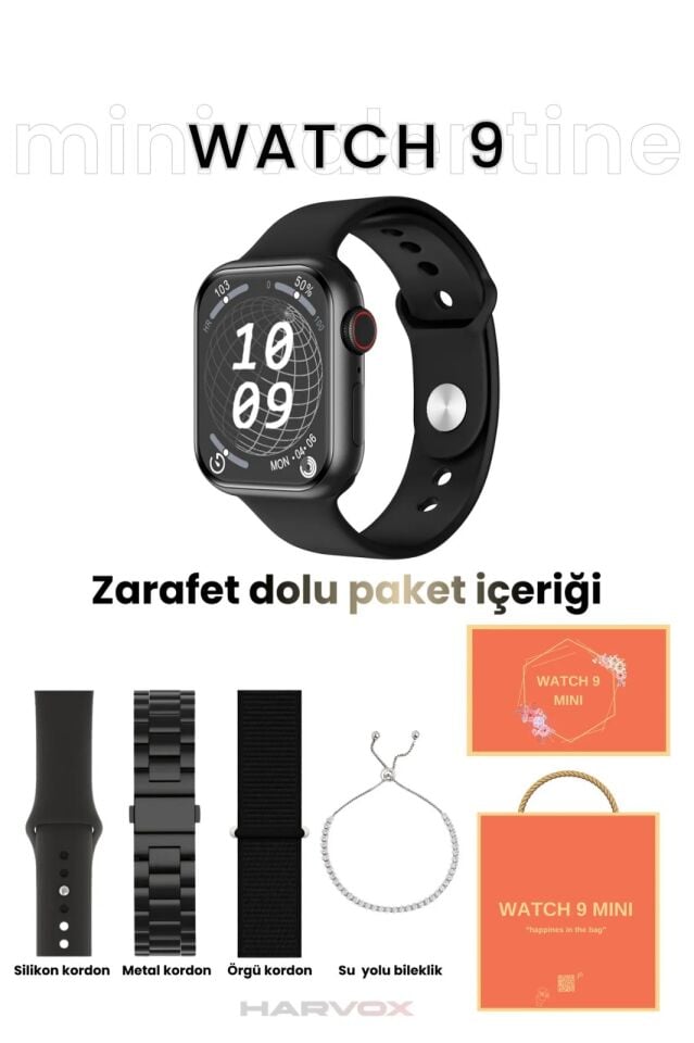 Watch 9 Mini Akıllı Saat (Siyah)