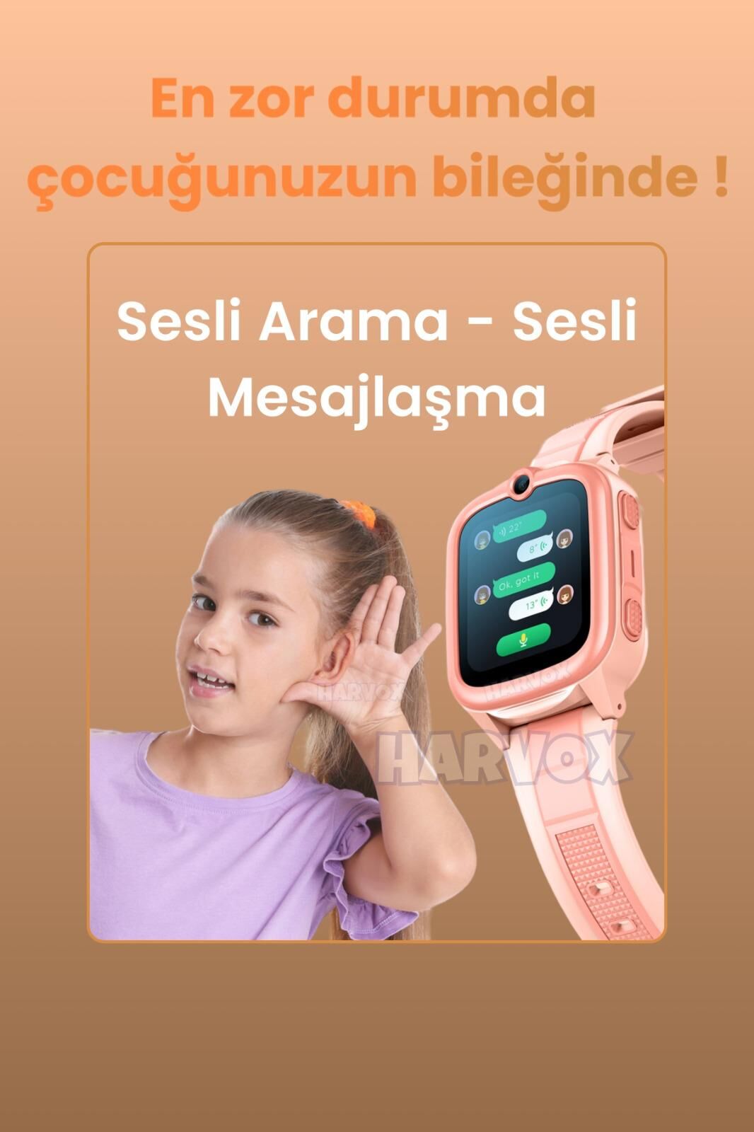 Akıllı Çocuk Saati Konum Takipli Sim Kart Girişli Gps Ve Sos Özellikli (Pembe)